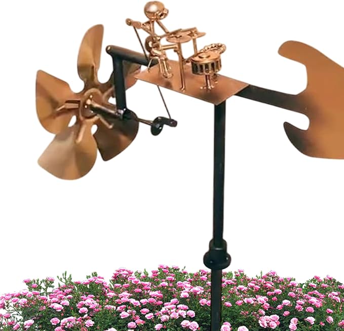 Garden Wind Spinner Wind-Powered Musician Figure