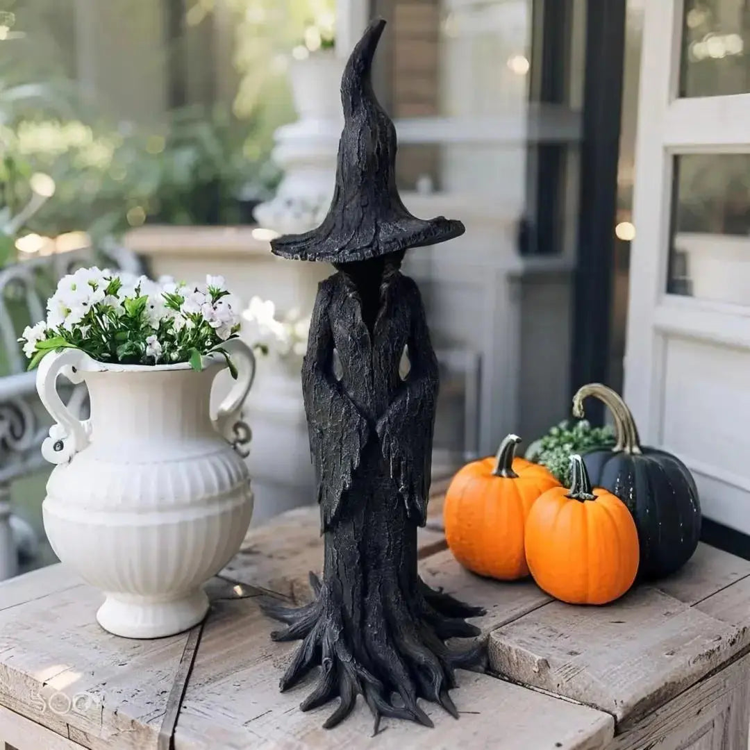Garden Witch Statue Hand-Painted Weatherproof Resin