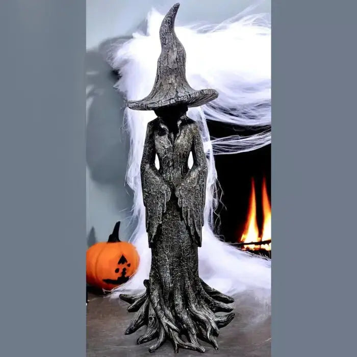 Garden Witch Statue Hand-Painted Weatherproof Resin
