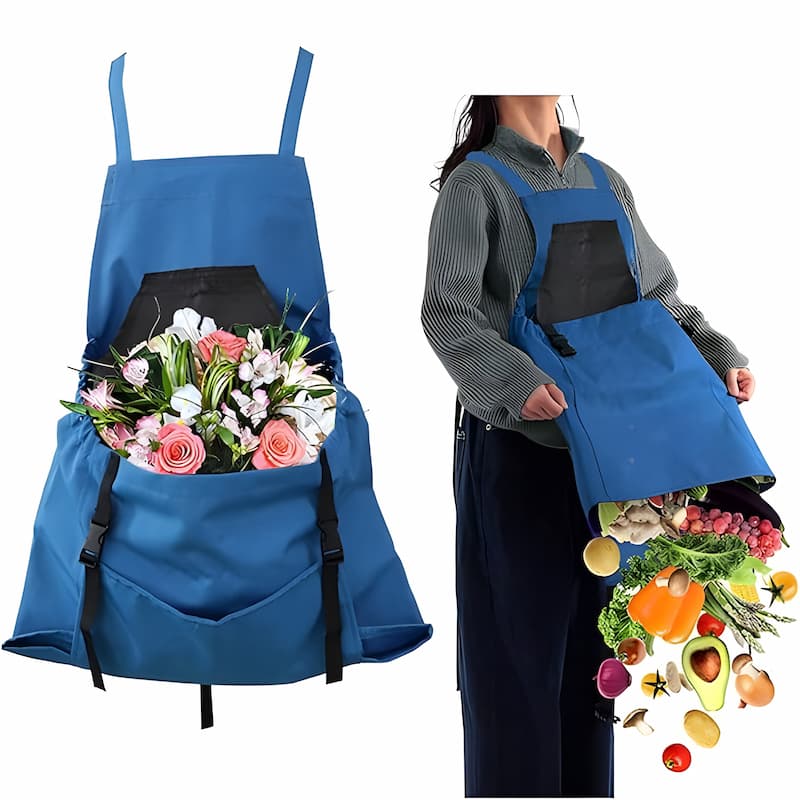 Gardening Apron Deep Kangaroo Pocket & Waterproof Chest Pocket