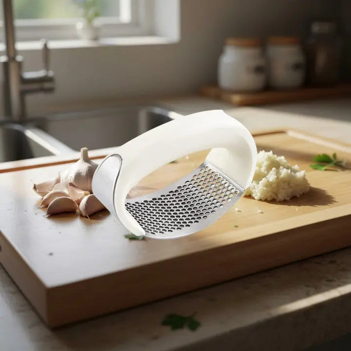 Garlic Press Gentle Rocking Action Stainless Steel No Peeling