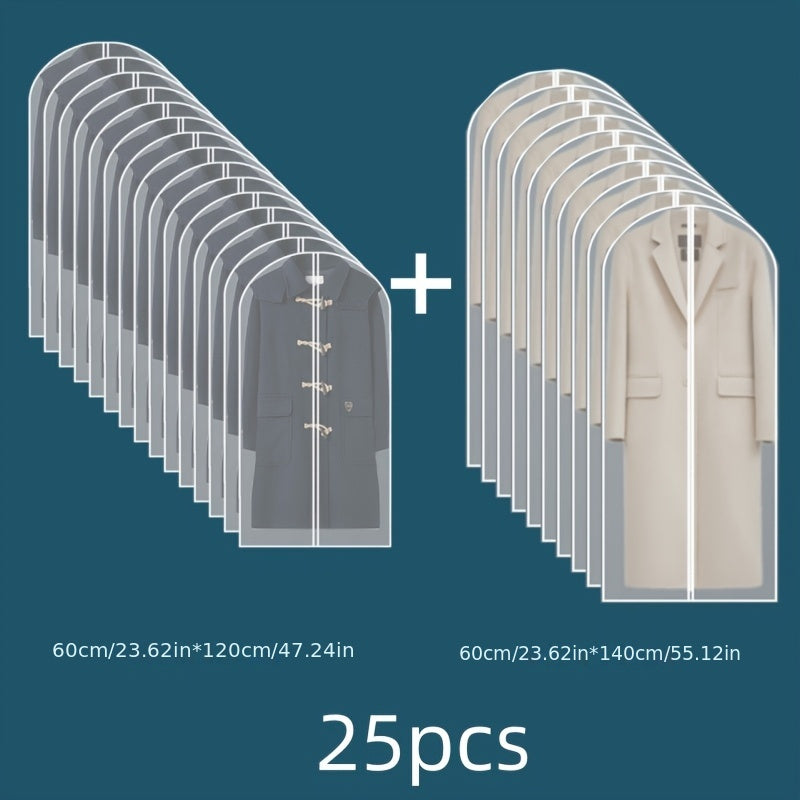 Garment Bag Set Transparent PEVA Water Repellent 25 Pack