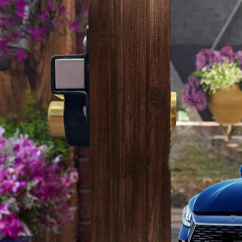 Gate Lock Spring-Loaded Bolt & Key Cylinder Rust-Resistant Iron