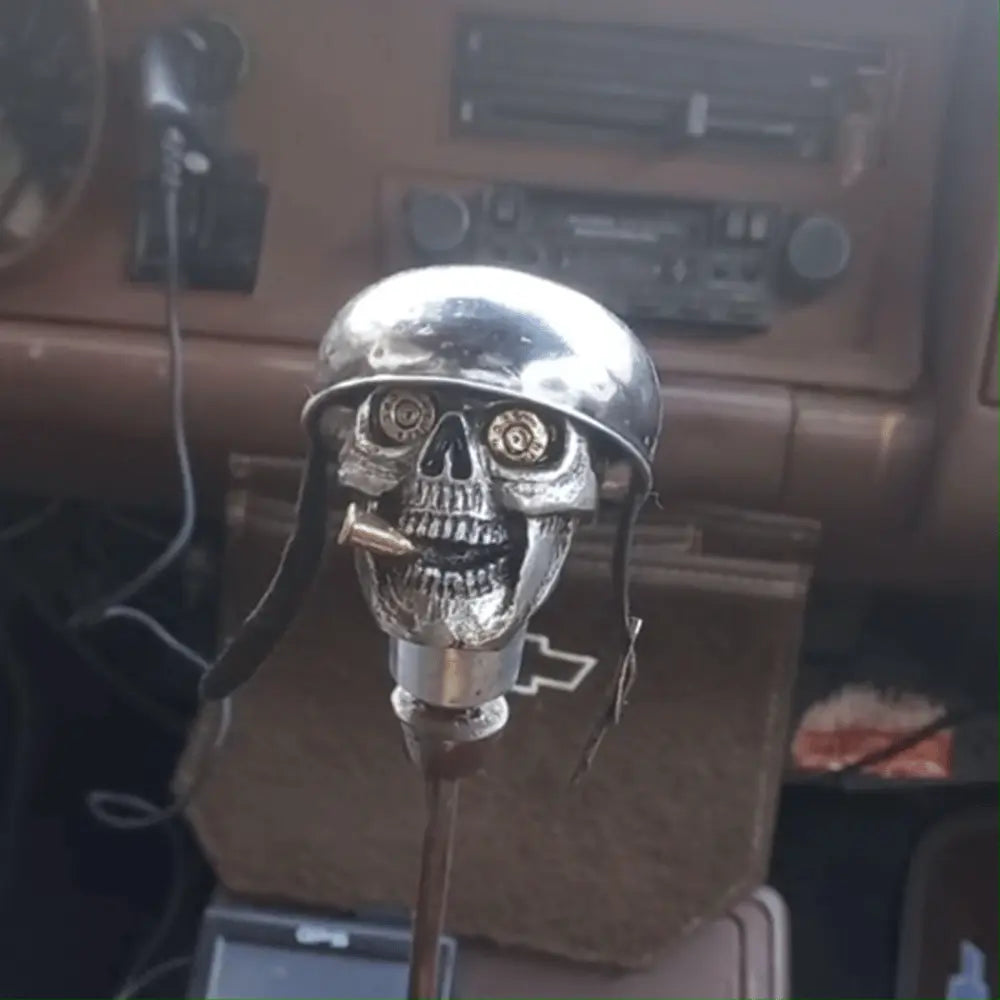Gear Shift Knob Skull Soldier Chrome-Plated Alloy Easy Install