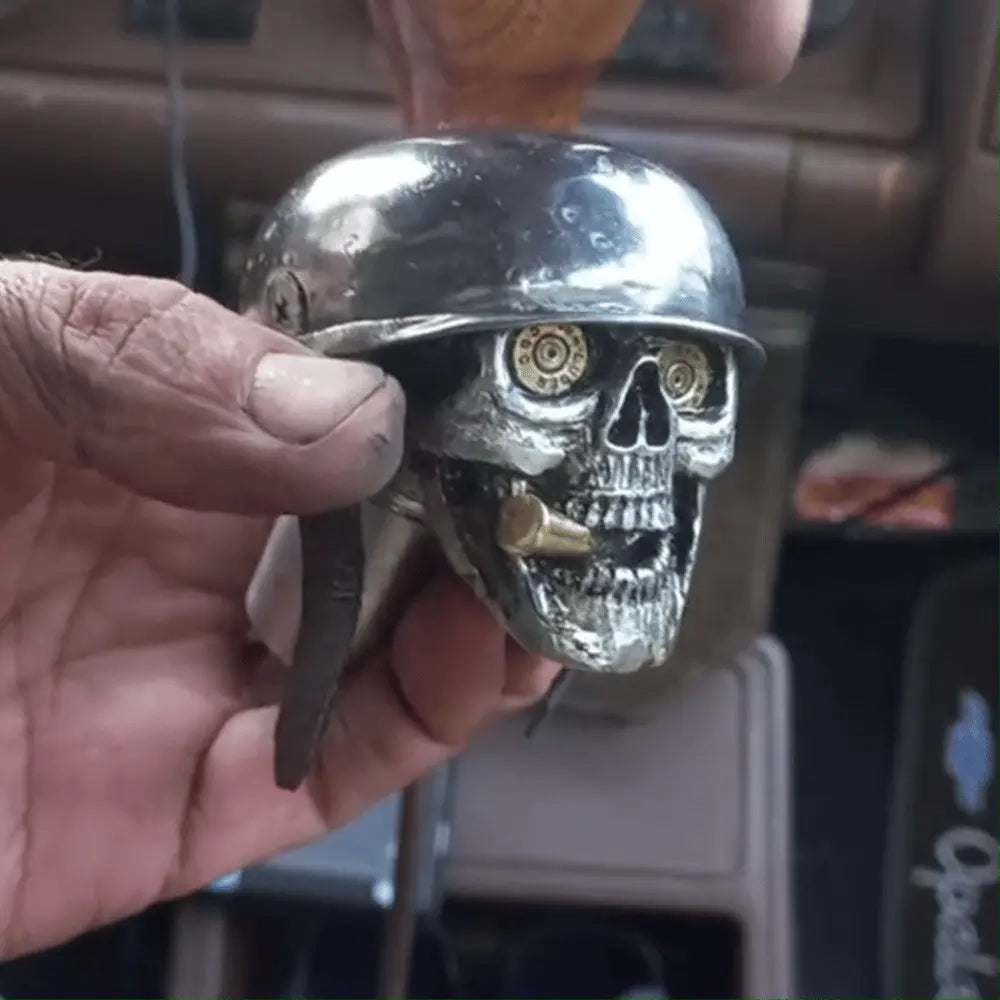 Gear Shift Knob Skull Soldier Chrome-Plated Alloy Easy Install