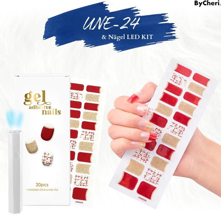Gel Nail Kit Wireless LED USB-C 20 Stickers