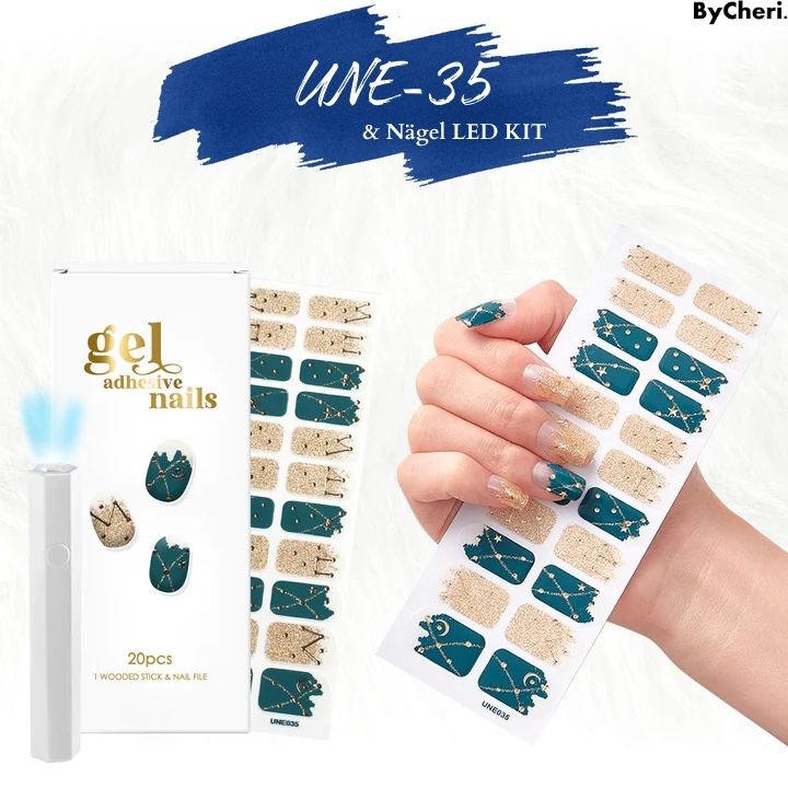 Gel Nail Kit Wireless LED USB-C 20 Stickers