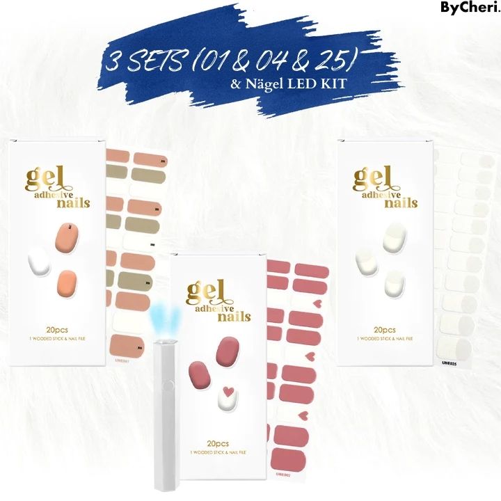 Gel Nail Kit Wireless LED USB-C 20 Stickers