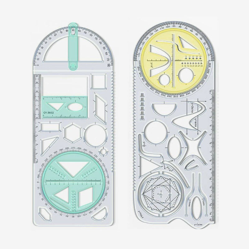 Geometry Ruler Rotatable Protractor Break-Resistant Plastic