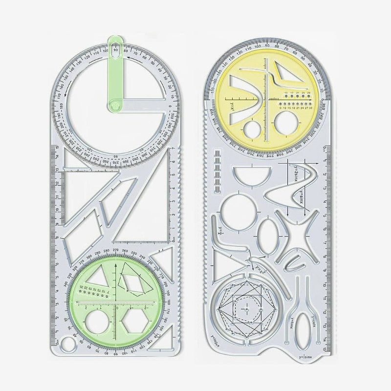 Geometry Ruler Rotatable Protractor Break-Resistant Plastic
