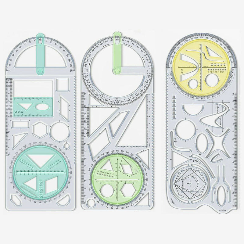 Geometry Ruler Rotatable Protractor Break-Resistant Plastic