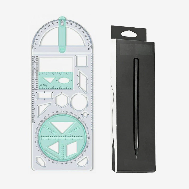 Geometry Ruler Rotatable Protractor Break-Resistant Plastic