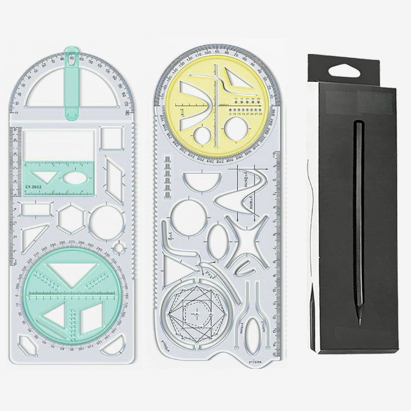 Geometry Ruler Rotatable Protractor Break-Resistant Plastic