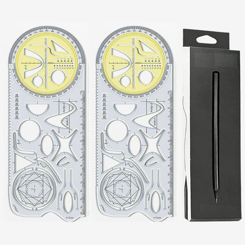 Geometry Ruler Rotatable Protractor Break-Resistant Plastic