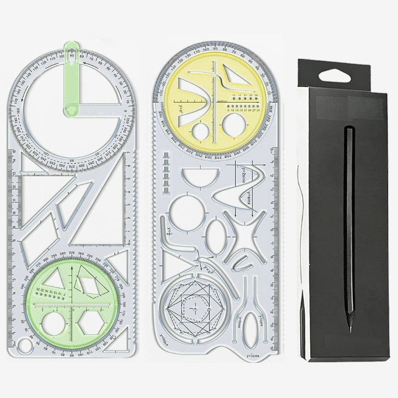 Geometry Ruler Rotatable Protractor Break-Resistant Plastic