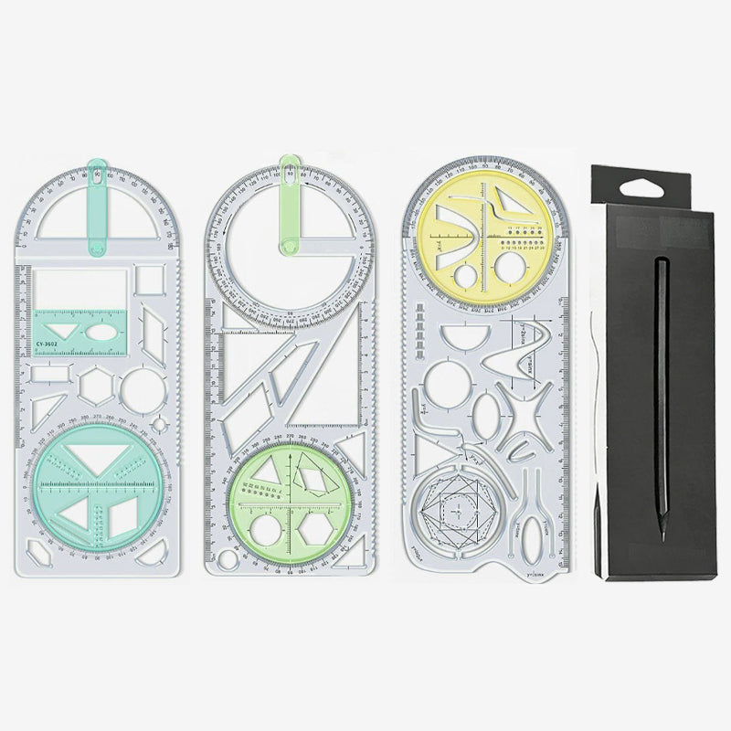 Geometry Ruler Rotatable Protractor Break-Resistant Plastic