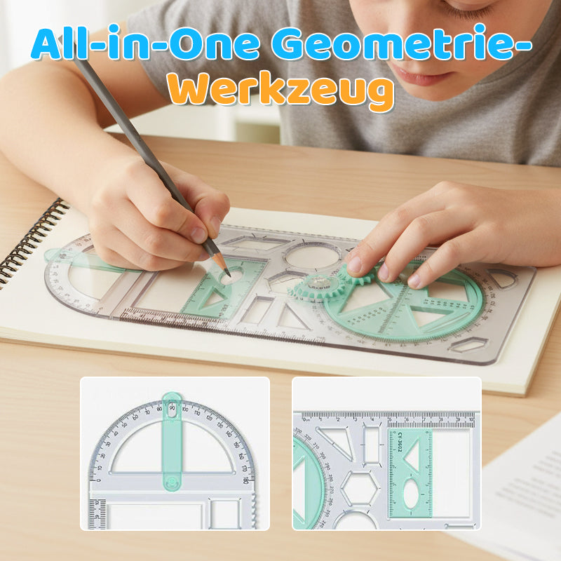Geometry Ruler Rotatable Protractor Break-Resistant Plastic