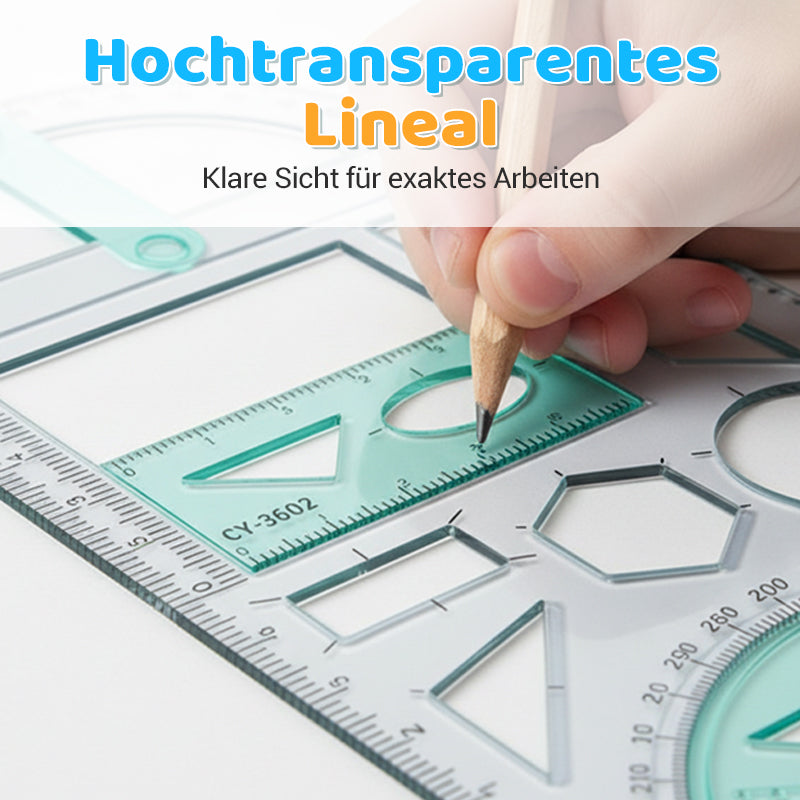 Geometry Ruler Rotatable Protractor Break-Resistant Plastic