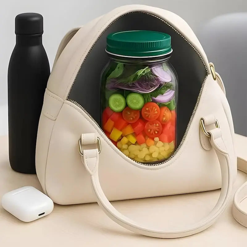 Glass Salad Container Wide Opening Screw-Seal Lid