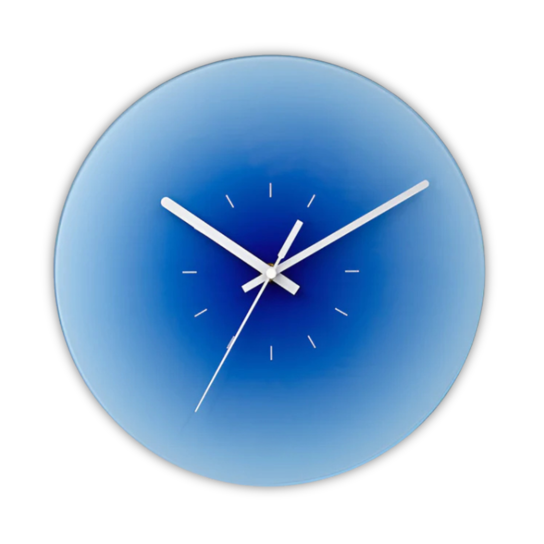 Glass Wall Clock Silent Quartz Color Gradient