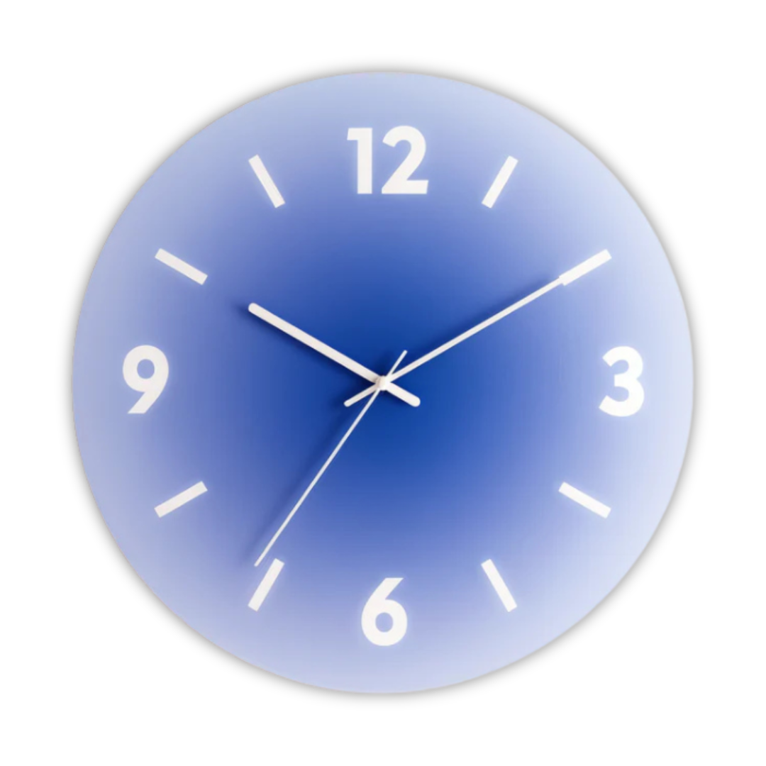 Glass Wall Clock Silent Quartz Color Gradient
