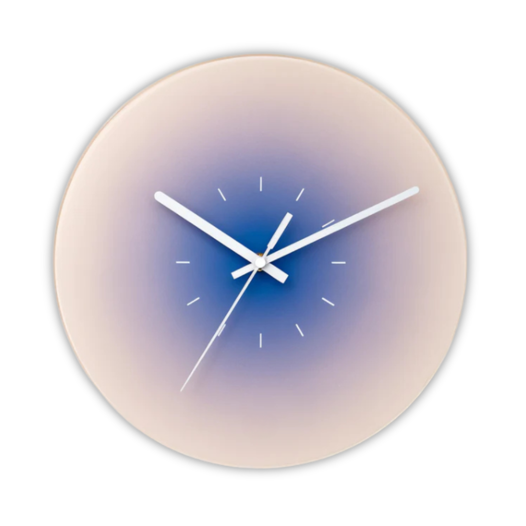 Glass Wall Clock Silent Quartz Color Gradient
