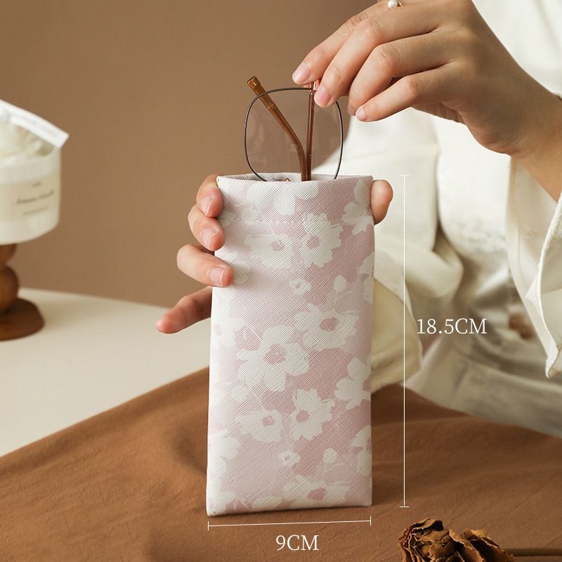 Glasses Case Self-Closing Microfiber Lined