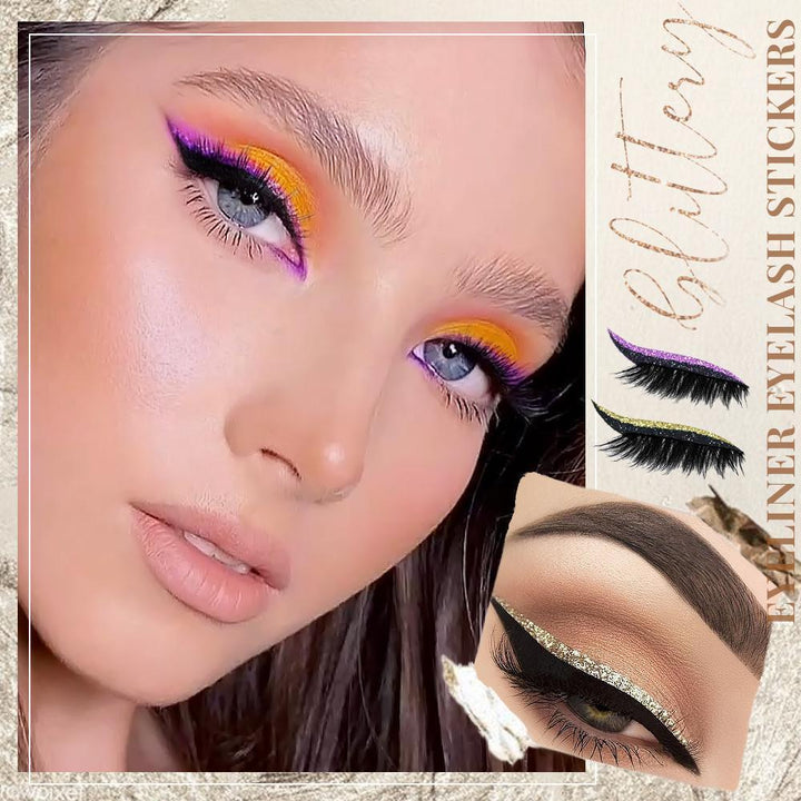 Glitter Eyeliner Stickers Self-Adhesive Waterproof Reusable