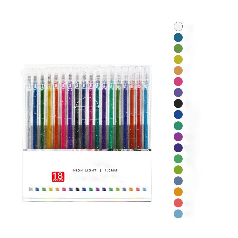 Glitter Gel Pen Set Fine Ballpoint Smudge-Proof