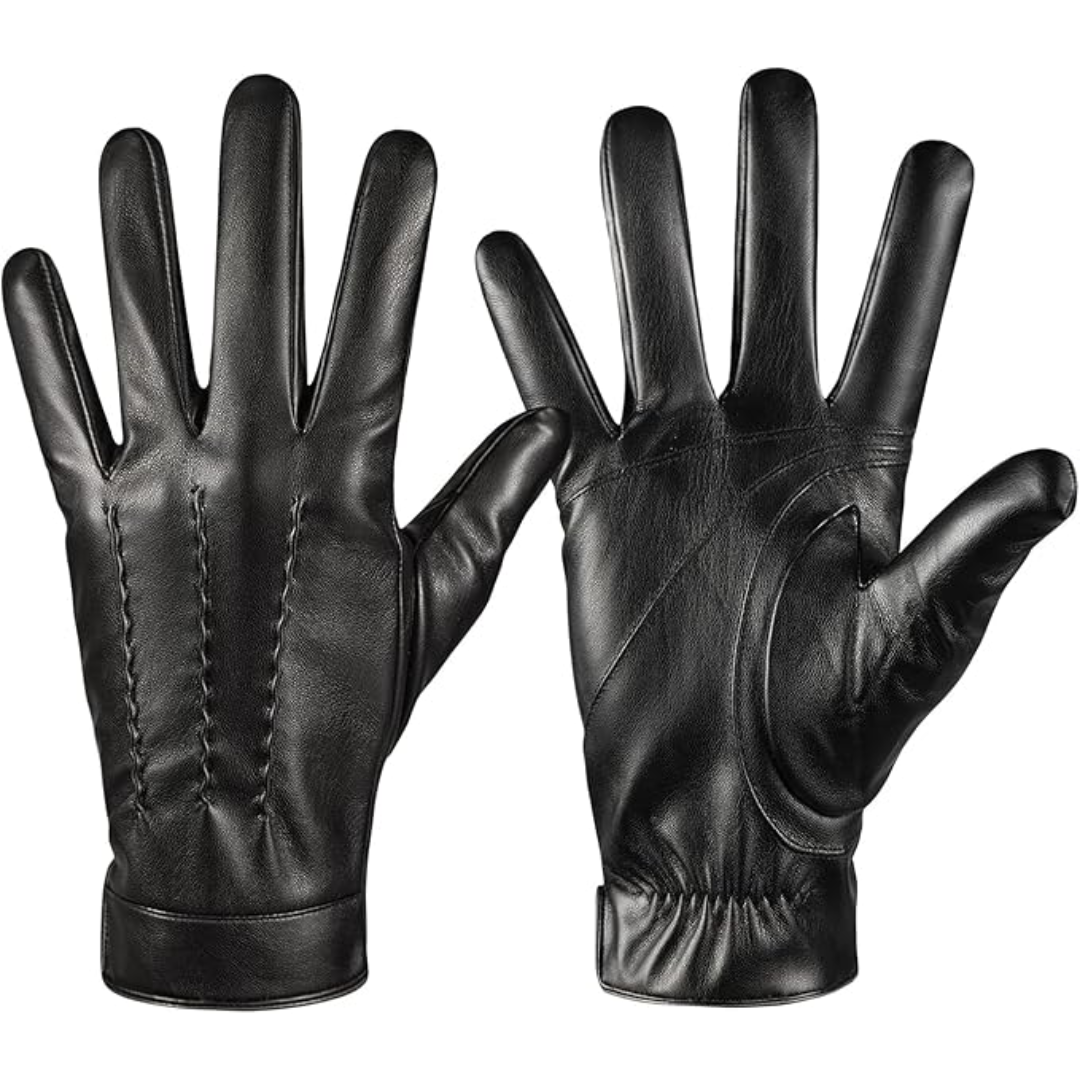 Gloves Leather Touchscreen Cashmere Lining Wind & Water-Repellent