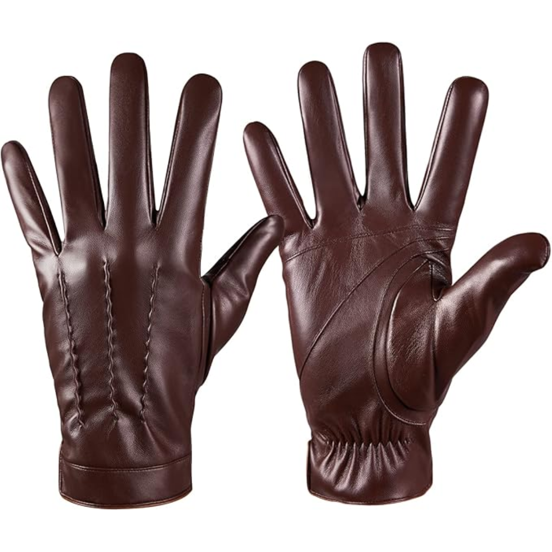 Gloves Leather Touchscreen Cashmere Lining Wind & Water-Repellent