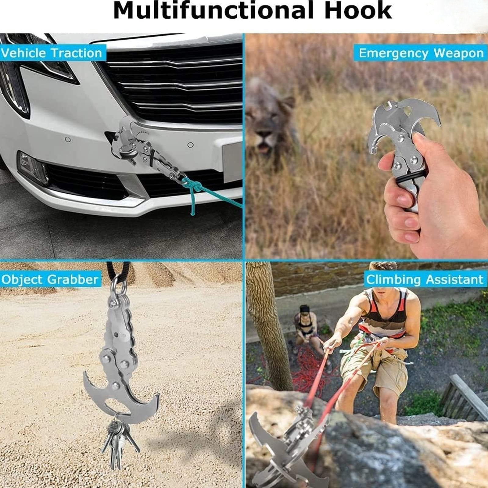 Grab Hook Stainless Steel Dual-Mode 198 lb Load Capacity
