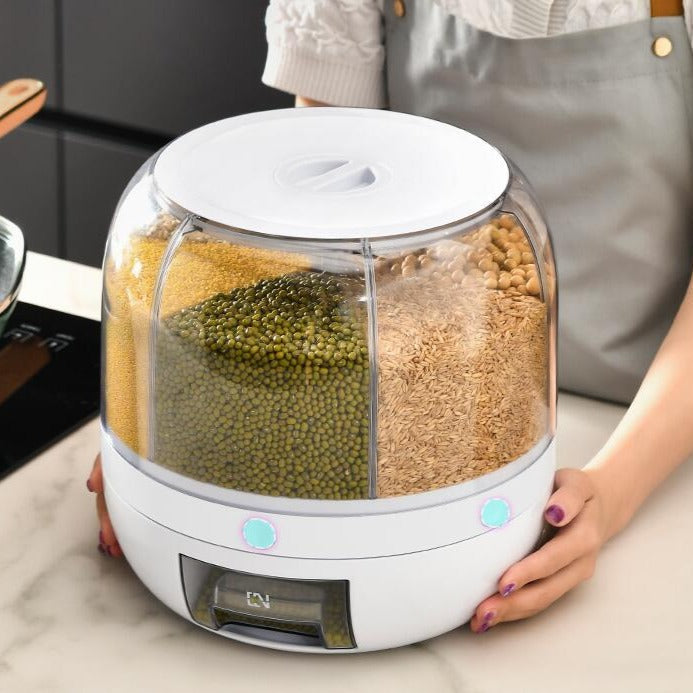 Grain Storage Dispenser Airtight 360 Degree Rotation Transparent Windows