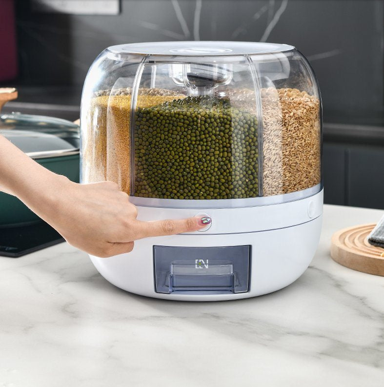 Grain Storage Dispenser Airtight 360 Degree Rotation Transparent Windows