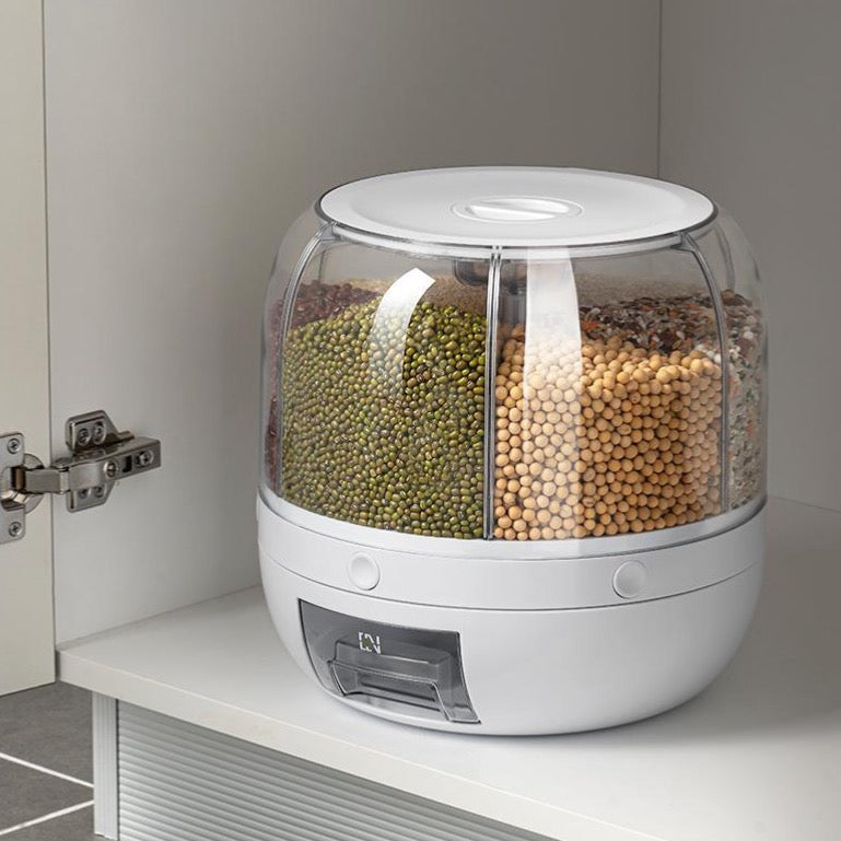 Grain Storage Dispenser Airtight 360 Degree Rotation Transparent Windows