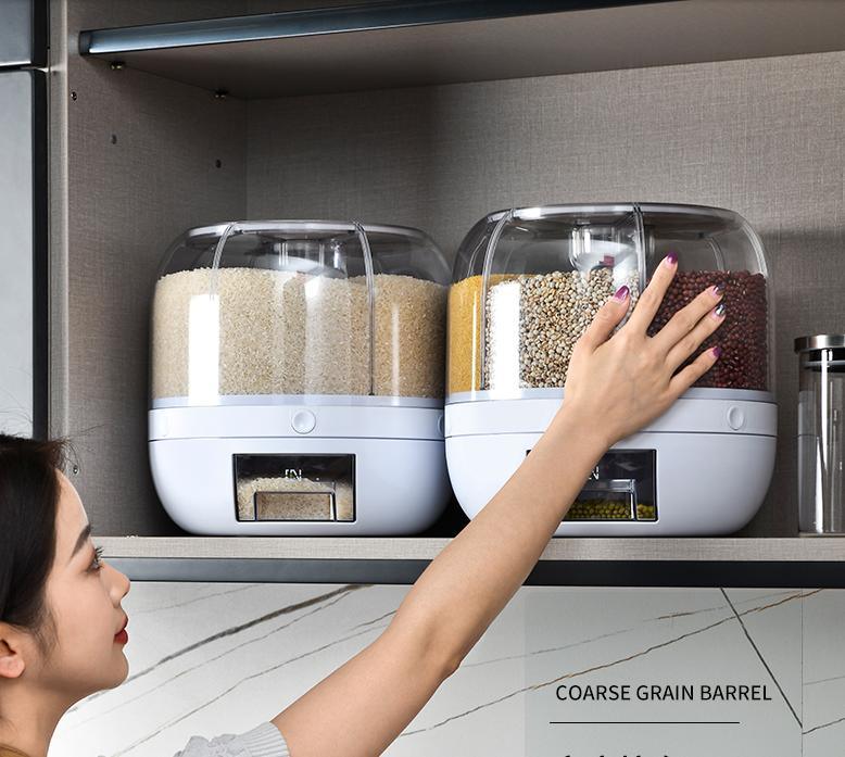 Grain Storage Dispenser Airtight 360 Degree Rotation Transparent Windows
