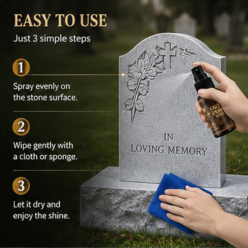 Gravestone Cleaner Spray Gentle Deep Clean & UV Protection