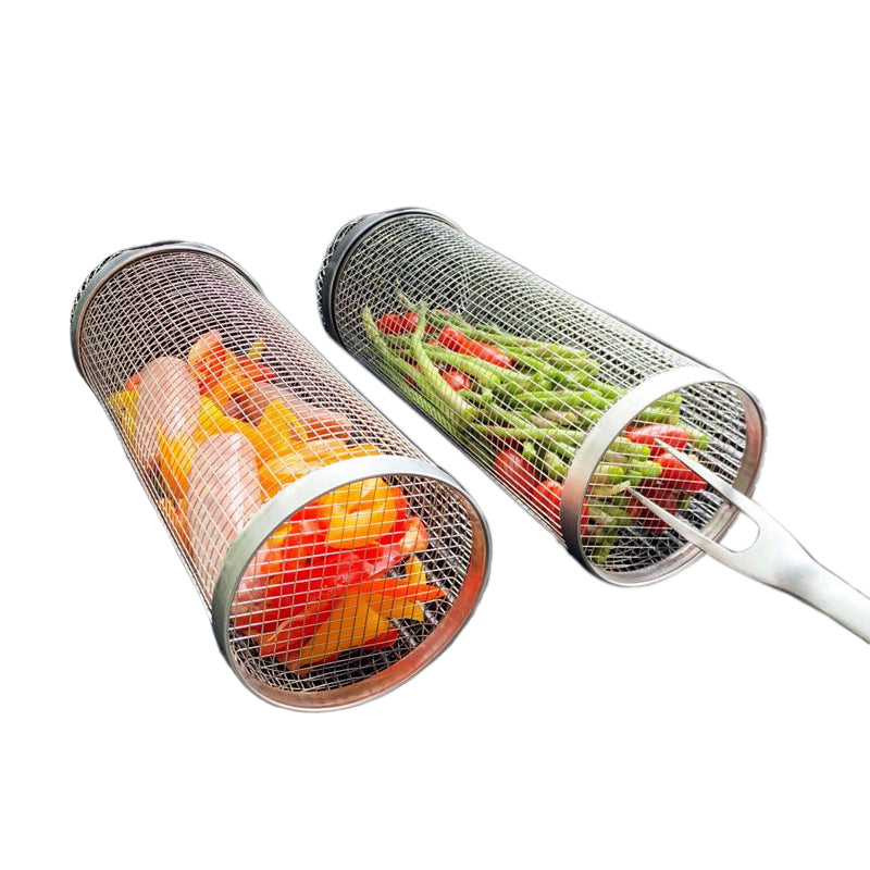 Grill Basket 360° Rotating Stainless Steel Dishwasher Safe