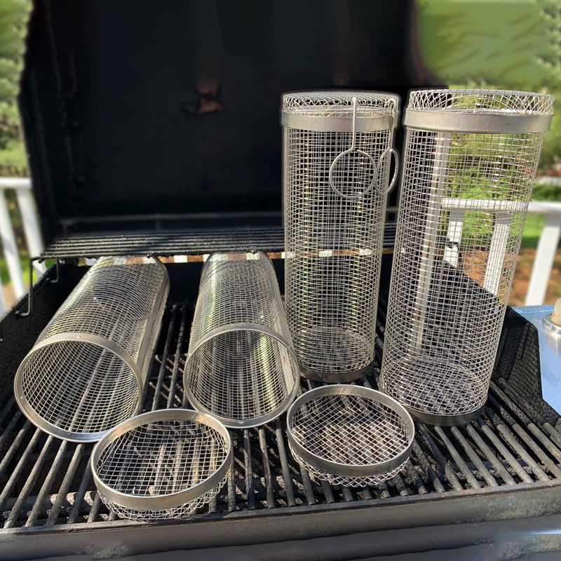 Grill Basket 360° Rotating Stainless Steel Dishwasher Safe