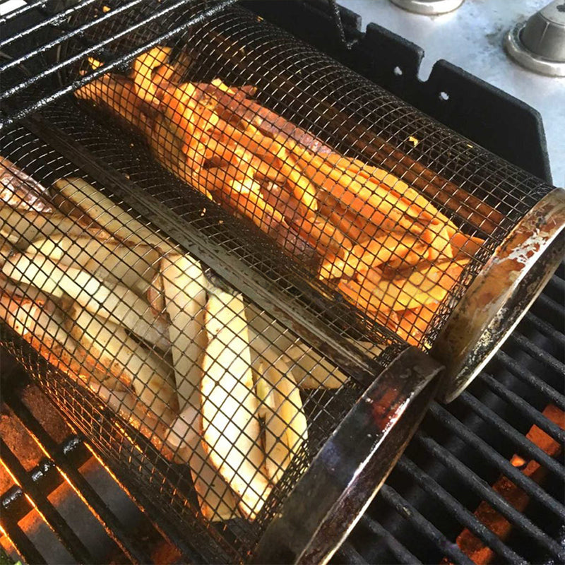Grill Basket 360° Rotating Stainless Steel Dishwasher Safe