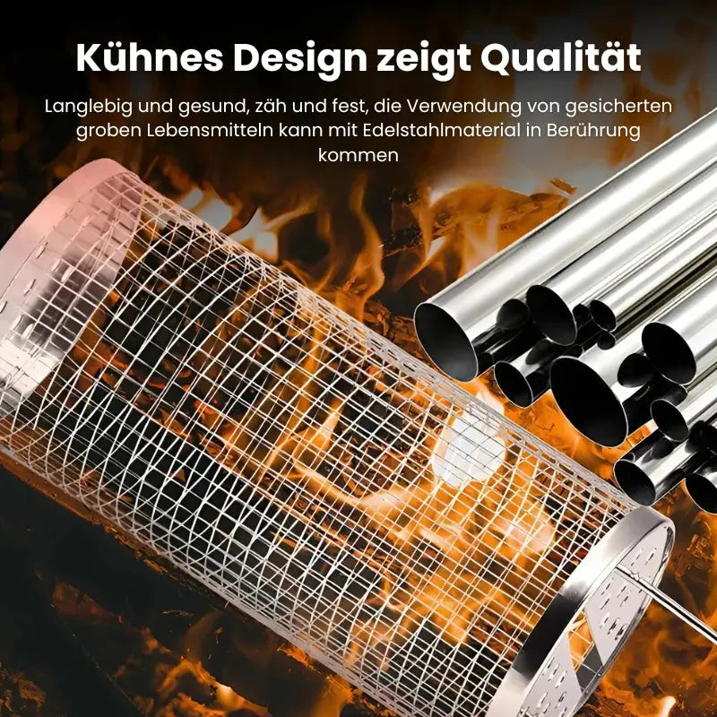 Grill Basket Rotating 304 Stainless Steel