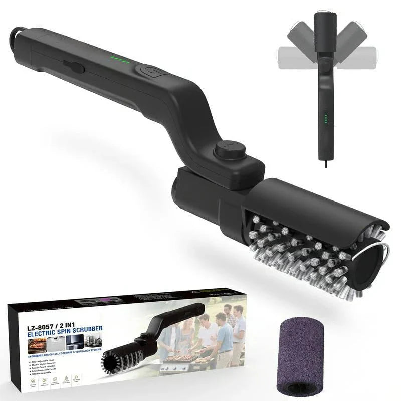 Grill Brush Motorized Rotating Cordless Rechargeable
