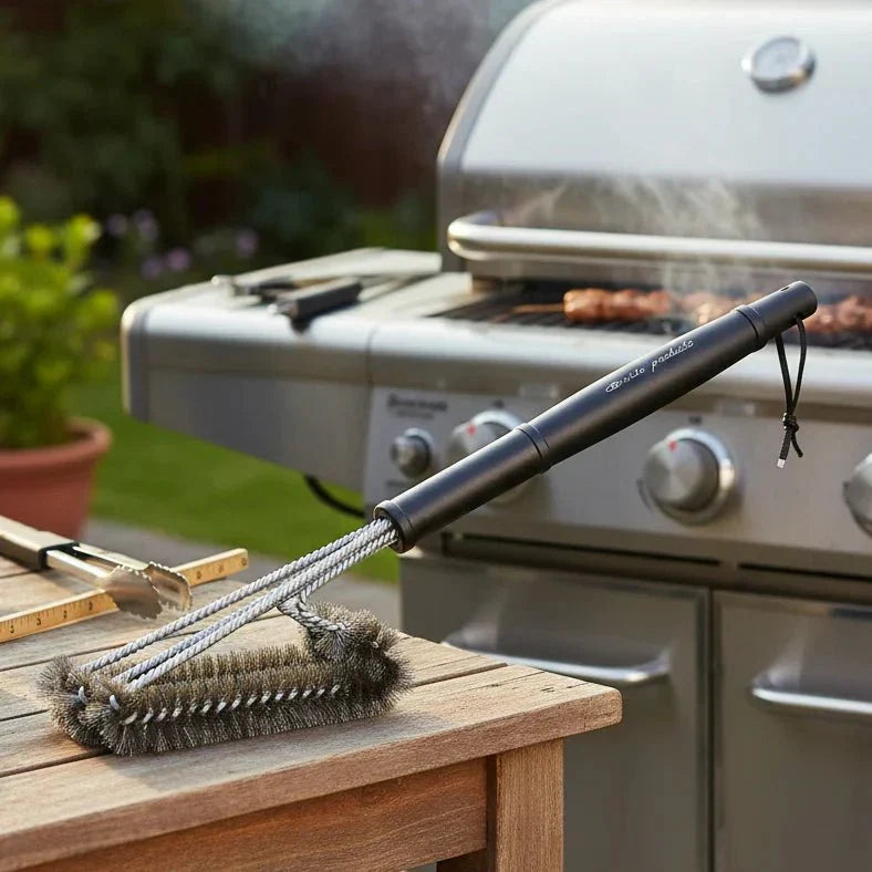 Grill Brush Stainless Steel Bristles Ergonomic Non-Slip Handle