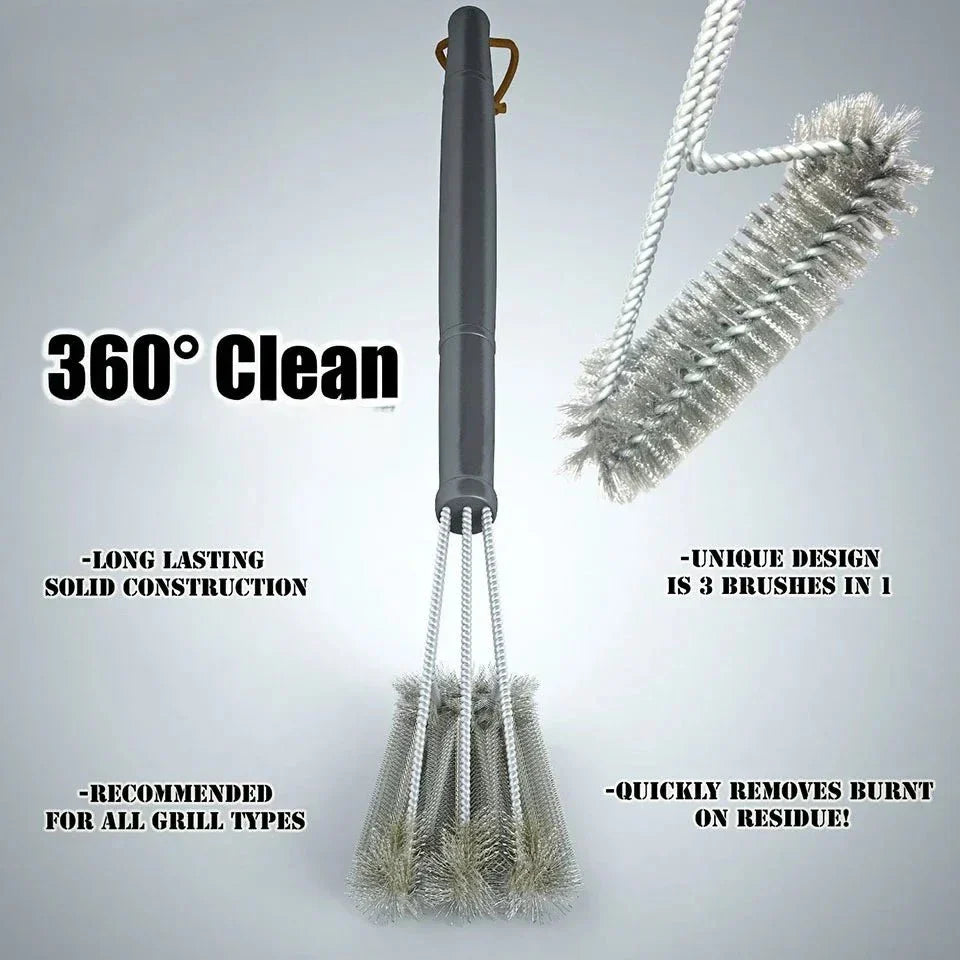 Grill Brush Stainless Steel Bristles Ergonomic Non-Slip Handle