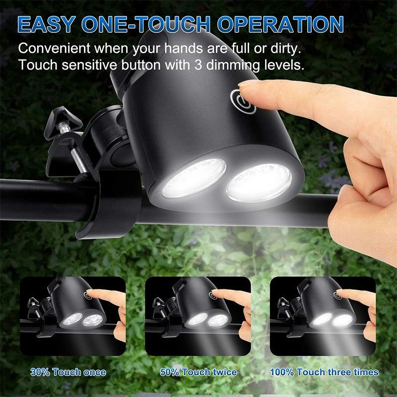 Grill Lamp 360 Degree Rotating Dual-Head LED Clip Mount