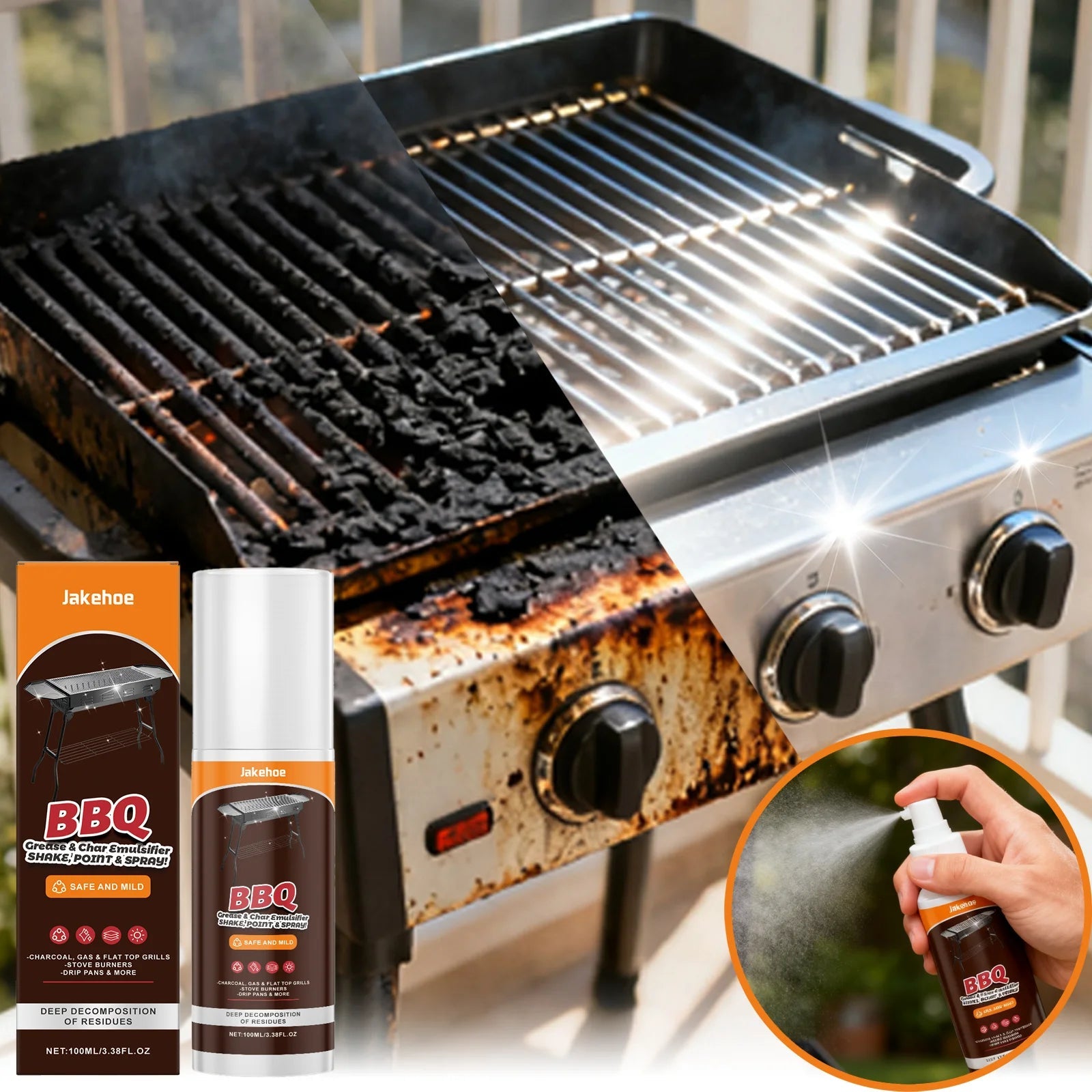 Grill & Oven Cleaner Fast-Acting Grease Remover Spray