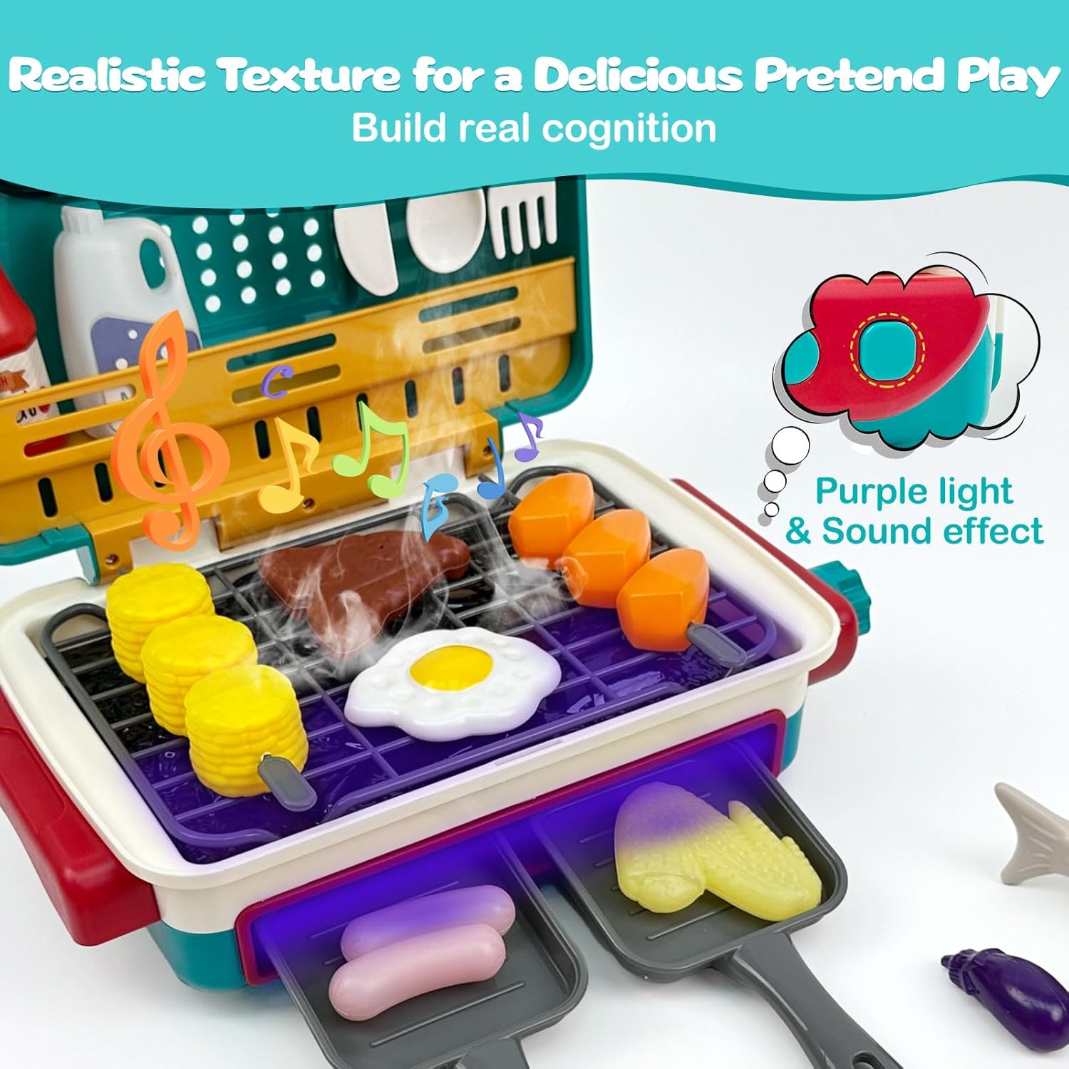 Grill Toy Light & Sound Steam Color-Changing Food