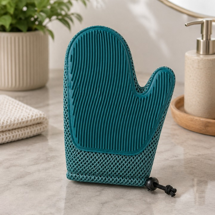 Grooming Gloves Soft Rubber Bristles Gentle Massage