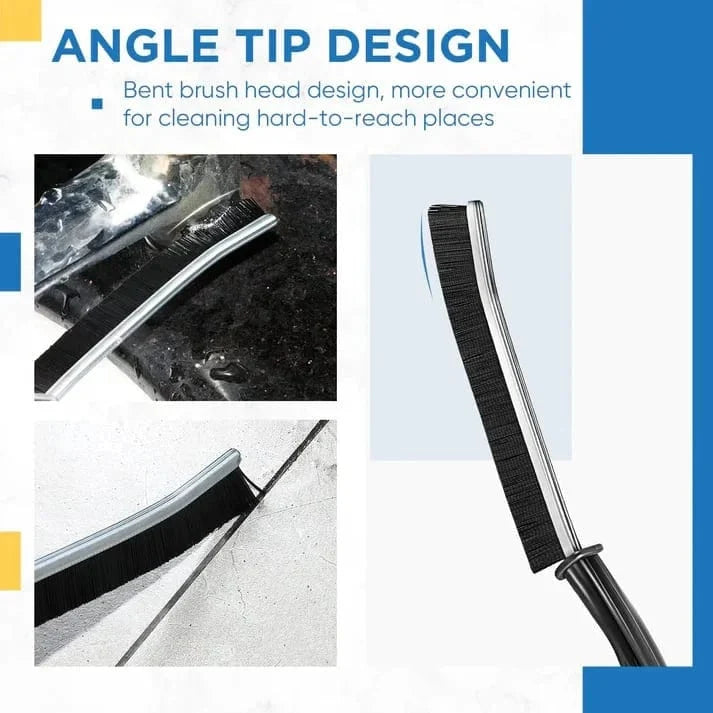 Grout Brush Angled Stiff Bristles Ergonomic Non-Slip Handle