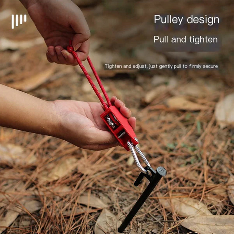 Guy Line Pulley System Knot-Free Supports 419 Lbs
